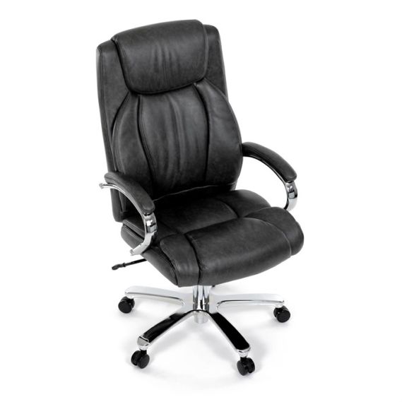 Kancelárske kreslo, hojdací mechanizmus, šedá ekokoža, KA-F1385 GREY