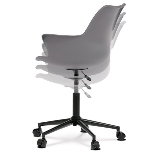 Kancelárska stolička, výškovo nastaviteľná, šedá, plast, KA-J772 GREY