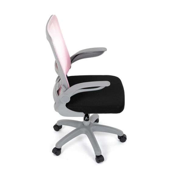 Detská stolička, výškovo nastaviteľná, ružová sieťovina, KA-K2008 PINK