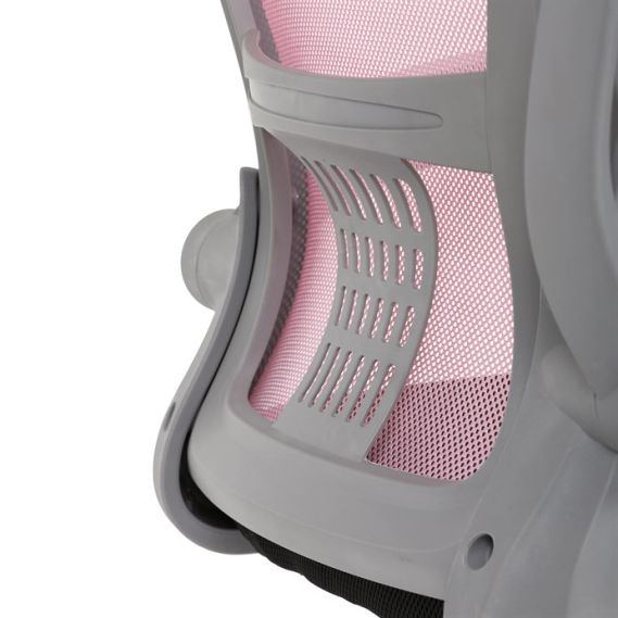 Detská stolička, výškovo nastaviteľná, ružová sieťovina, KA-K2008 PINK