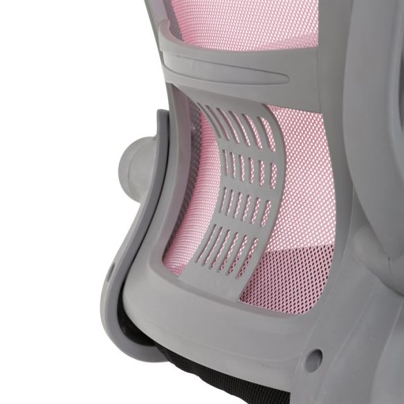 Detská stolička, výškovo nastaviteľná, ružová sieťovina, KA-K2008 PINK