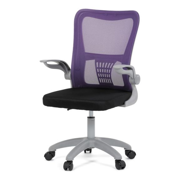 Detská stolička, výškovo nastaviteľná, fialová sieťovina, KA-K2008 PUR