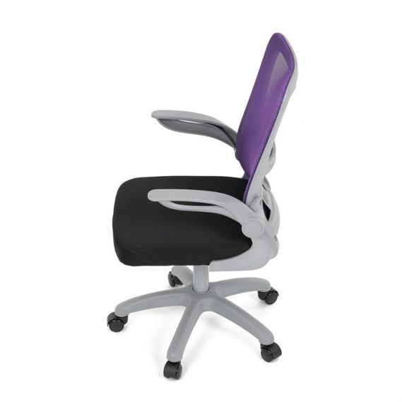 Detská stolička, výškovo nastaviteľná, fialová sieťovina, KA-K2008 PUR