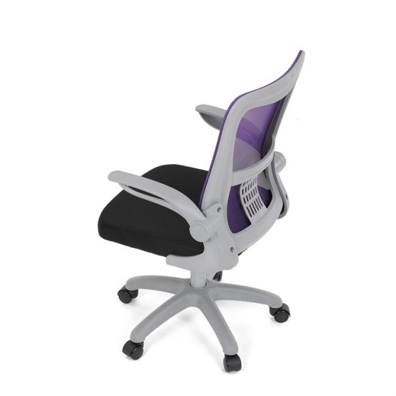 Detská stolička, výškovo nastaviteľná, fialová sieťovina, KA-K2008 PUR