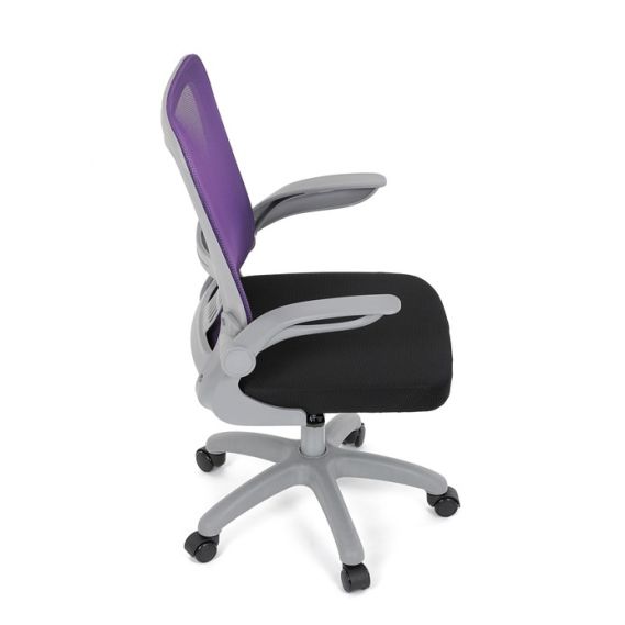 Detská stolička, výškovo nastaviteľná, fialová sieťovina, KA-K2008 PUR