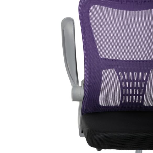 Detská stolička, výškovo nastaviteľná, fialová sieťovina, KA-K2008 PUR