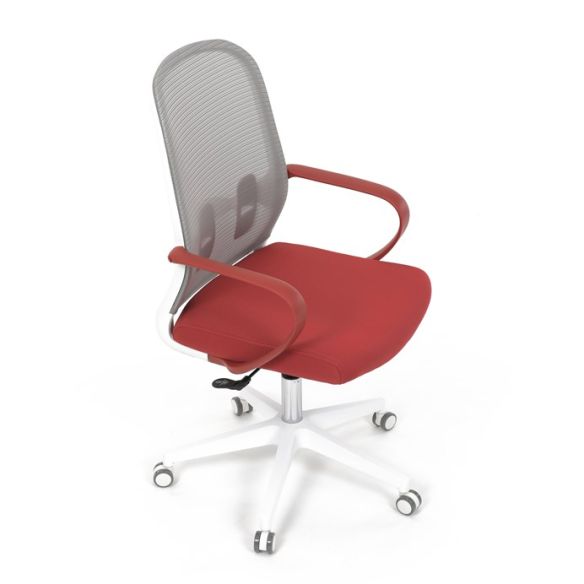 Kancelárska stolička, hojdací mechanizmus, červená látka, KA-S425 RED