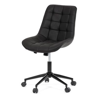 Pracovná stolička, výškovo nastaviteľná, čierna látka, KA-V3120 BK3