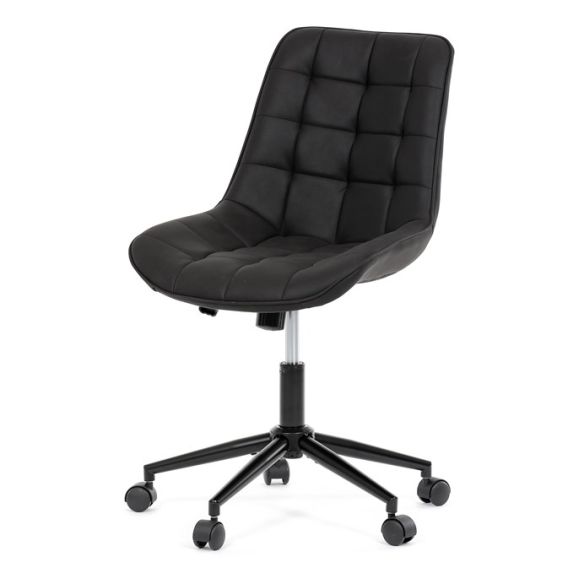 Pracovná stolička, výškovo nastaviteľná, čierna látka, KA-V3120 BK3