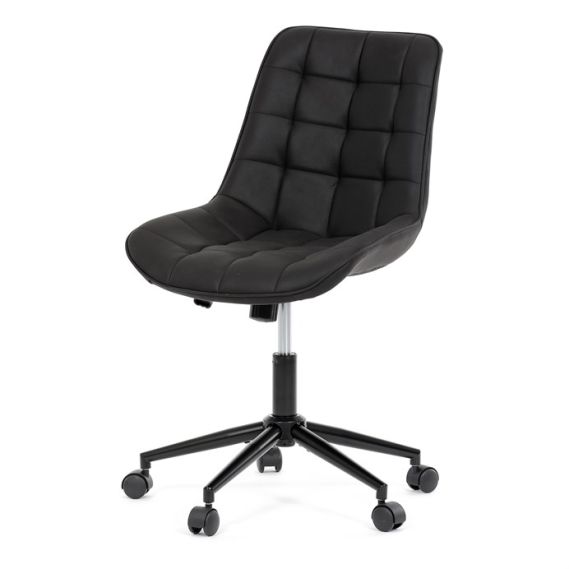 Pracovná stolička, výškovo nastaviteľná, čierna látka, KA-V3120 BK3