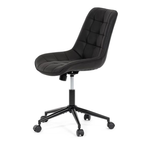 Pracovná stolička, výškovo nastaviteľná, čierna látka, KA-V3120 BK3