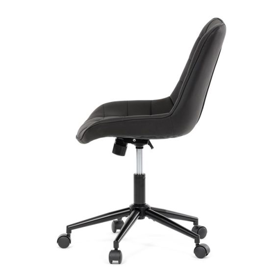 Pracovná stolička, výškovo nastaviteľná, čierna látka, KA-V3120 BK3