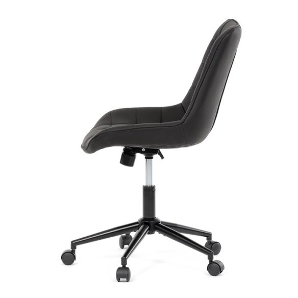 Pracovná stolička, výškovo nastaviteľná, čierna látka, KA-V3120 BK3