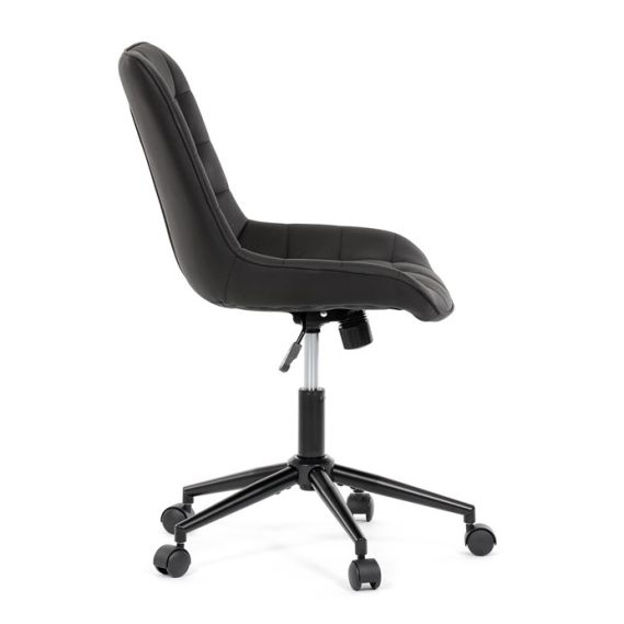 Pracovná stolička, výškovo nastaviteľná, čierna látka, KA-V3120 BK3