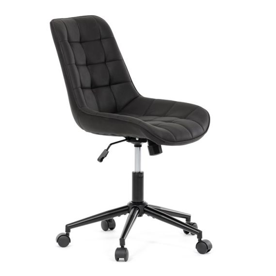 Pracovná stolička, výškovo nastaviteľná, čierna látka, KA-V3120 BK3