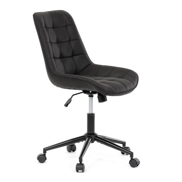 Pracovná stolička, výškovo nastaviteľná, čierna látka, KA-V3120 BK3