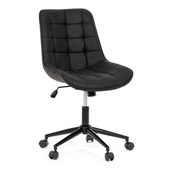 Pracovná stolička, výškovo nastaviteľná, čierna látka, KA-V3120 BK3