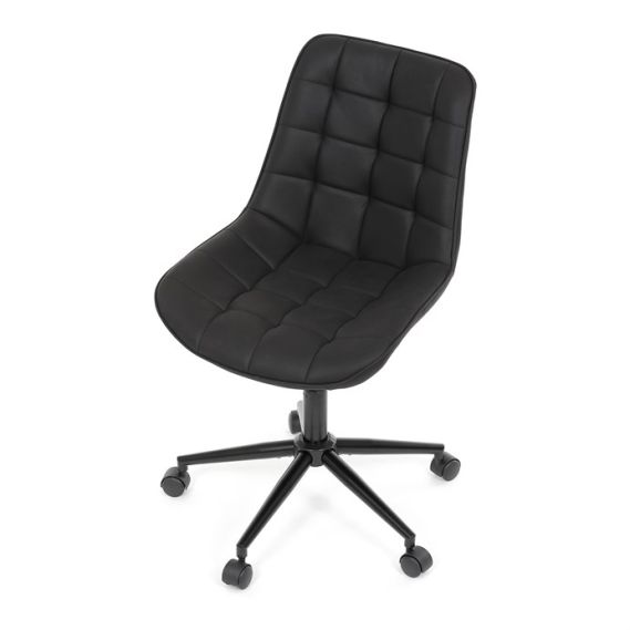 Pracovná stolička, výškovo nastaviteľná, čierna látka, KA-V3120 BK3