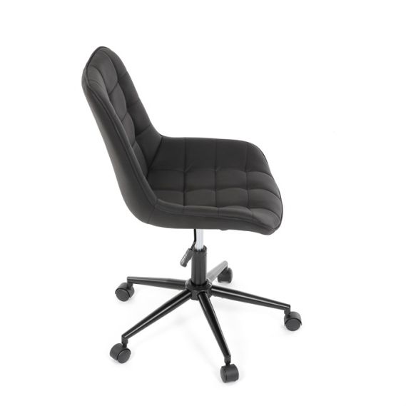 Pracovná stolička, výškovo nastaviteľná, čierna látka, KA-V3120 BK3