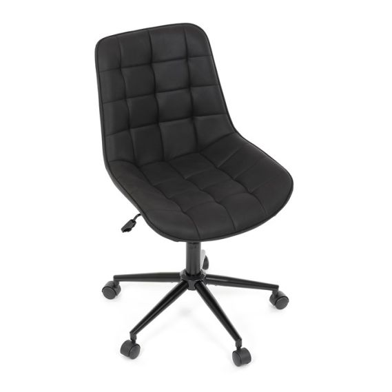 Pracovná stolička, výškovo nastaviteľná, čierna látka, KA-V3120 BK3