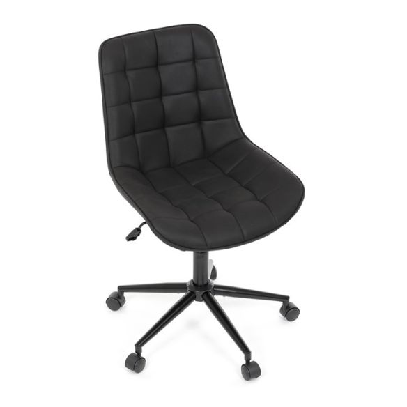 Pracovná stolička, výškovo nastaviteľná, čierna látka, KA-V3120 BK3