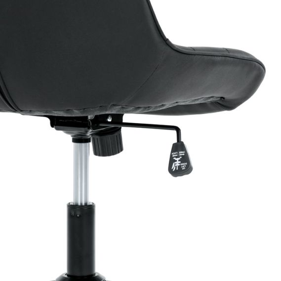 Pracovná stolička, výškovo nastaviteľná, čierna látka, KA-V3120 BK3