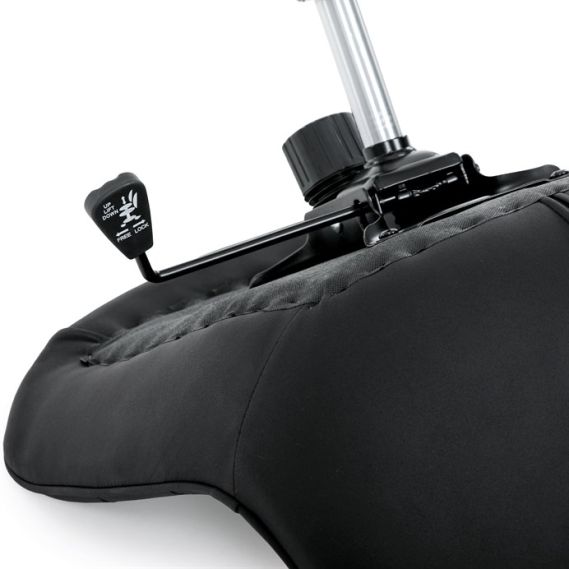 Pracovná stolička, výškovo nastaviteľná, čierna látka, KA-V3120 BK3