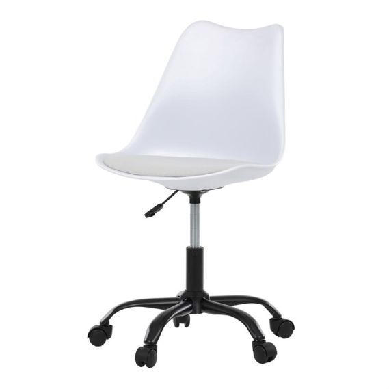 Kancelárska stolička, výškovo nastaviteľná, biela plast, KA-X7055 WT