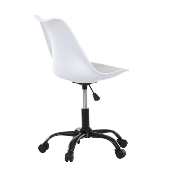 Kancelárska stolička, výškovo nastaviteľná, biela plast, KA-X7055 WT