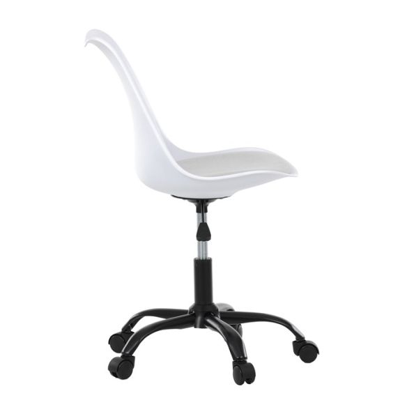 Kancelárska stolička, výškovo nastaviteľná, biela plast, KA-X7055 WT