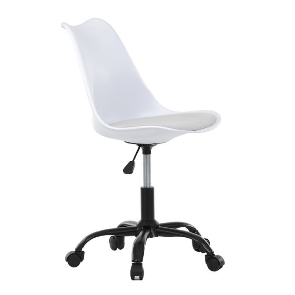 Kancelárska stolička, výškovo nastaviteľná, biela plast, KA-X7055 WT