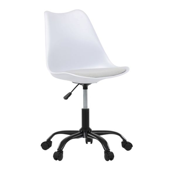 Kancelárska stolička, výškovo nastaviteľná, biela plast, KA-X7055 WT