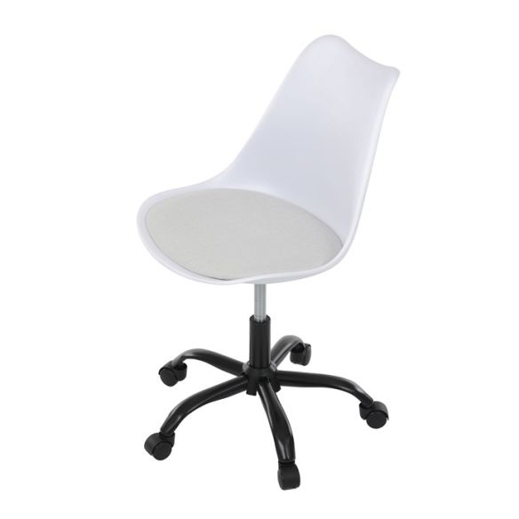 Kancelárska stolička, výškovo nastaviteľná, biela plast, KA-X7055 WT