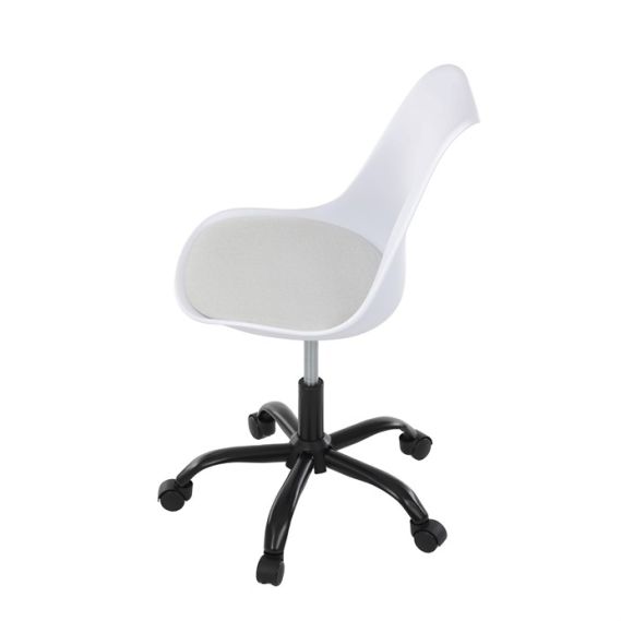 Kancelárska stolička, výškovo nastaviteľná, biela plast, KA-X7055 WT