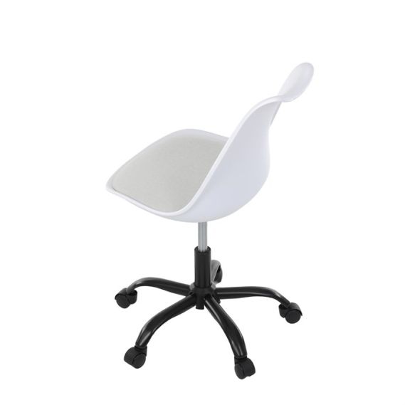 Kancelárska stolička, výškovo nastaviteľná, biela plast, KA-X7055 WT