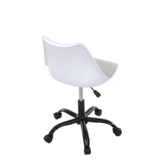 Kancelárska stolička, výškovo nastaviteľná, biela plast, KA-X7055 WT