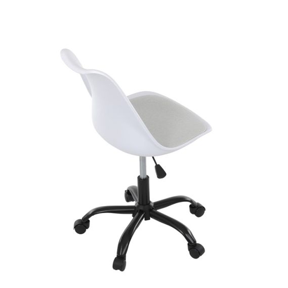 Kancelárska stolička, výškovo nastaviteľná, biela plast, KA-X7055 WT