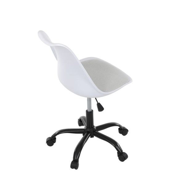 Kancelárska stolička, výškovo nastaviteľná, biela plast, KA-X7055 WT