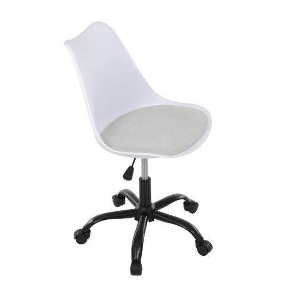 Kancelárska stolička, výškovo nastaviteľná, biela plast, KA-X7055 WT