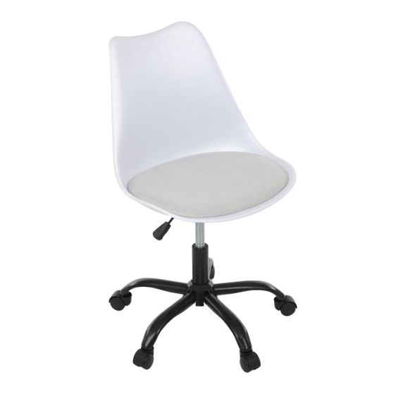 Kancelárska stolička, výškovo nastaviteľná, biela plast, KA-X7055 WT