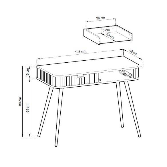 Toaletný stolík ZOVA T-103, čierna/cashmere
