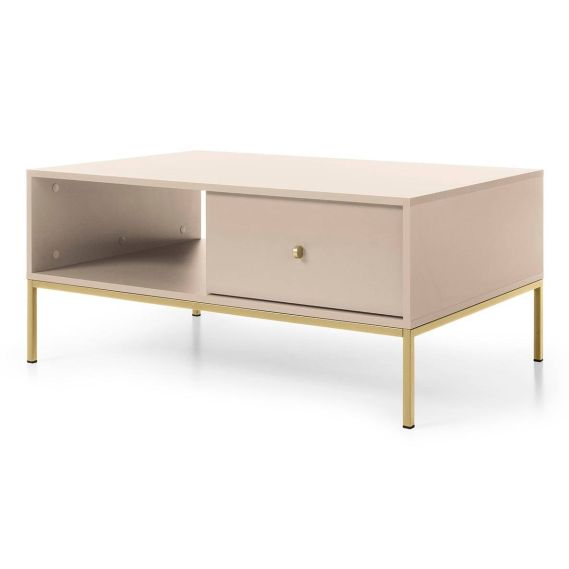 Konferenčný stolík MONO ML104, zlatá/béžová