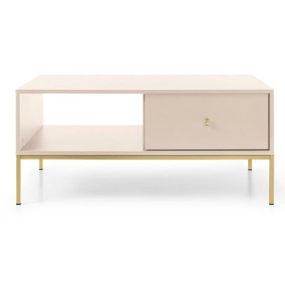 Konferenčný stolík MONO ML104, zlatá/béžová 2