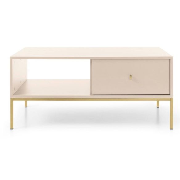 Konferenčný stolík MONO ML104, zlatá/béžová