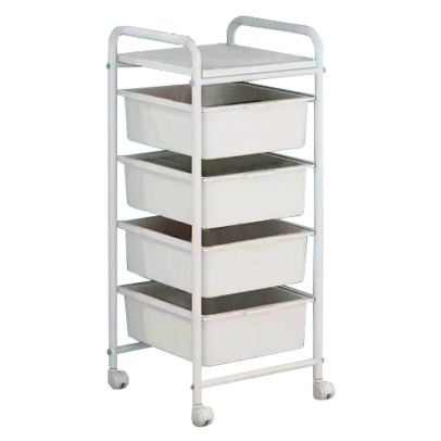 Pojazdný regál, biela, SUFIK