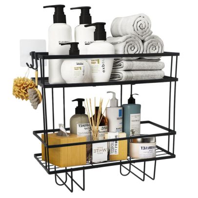 Organizér do kúpelne, čierna, SABRINA