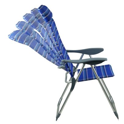 Záhradné polohovacie kreslo, modrá/sivá, AVELAR 2