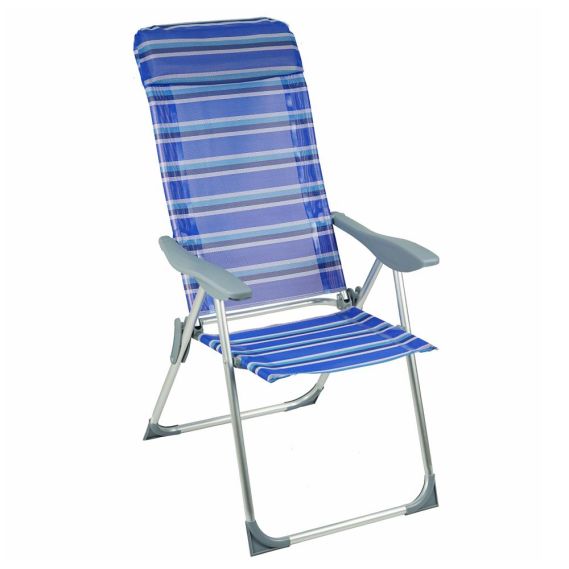 Záhradné polohovacie kreslo, modrá/sivá, AVELAR