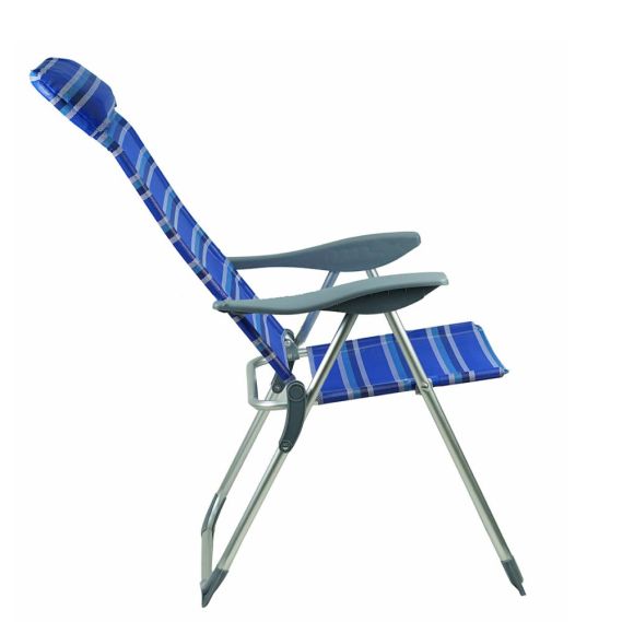 Záhradné polohovacie kreslo, modrá/sivá, AVELAR