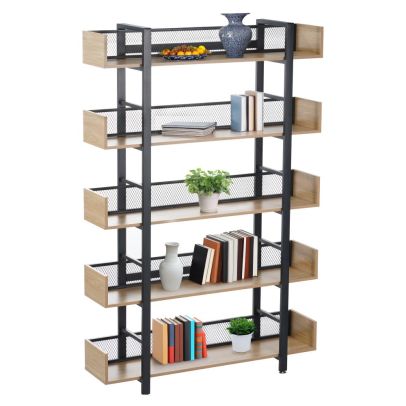 5-policový regál, dub/čierna, KILIS NEW TYP 2